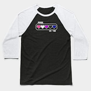 Genderfluid Pride Videogame Life Bar Hearts Baseball T-Shirt